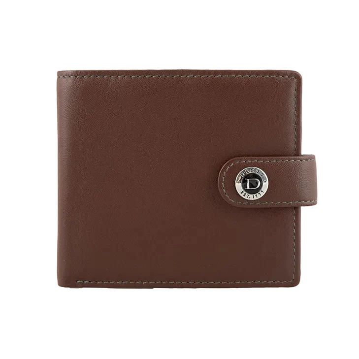 Men's Smooth Nappa Leather Bifold Wallet with RFID Blocking and Coin Purse