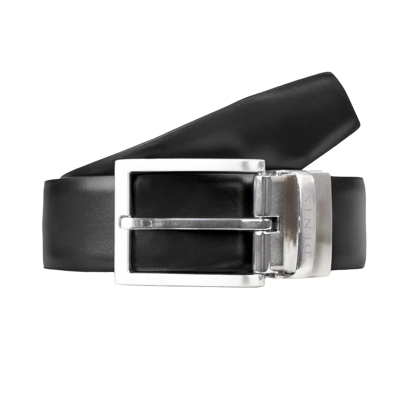 Men’s Heritage Reversible Full-Grain Leather Belt with Satin Nickel Buckle