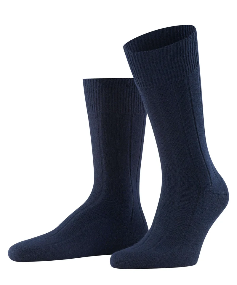 FALKE Lhasa Rib Sokken Heren 14405 6375 dark navy