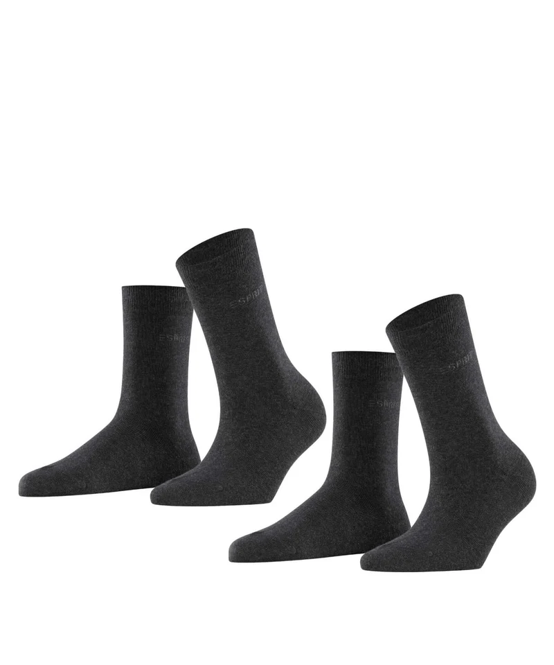Esprit Uni sokken Dames 2 PACK 18531 3080 anthra.mel
