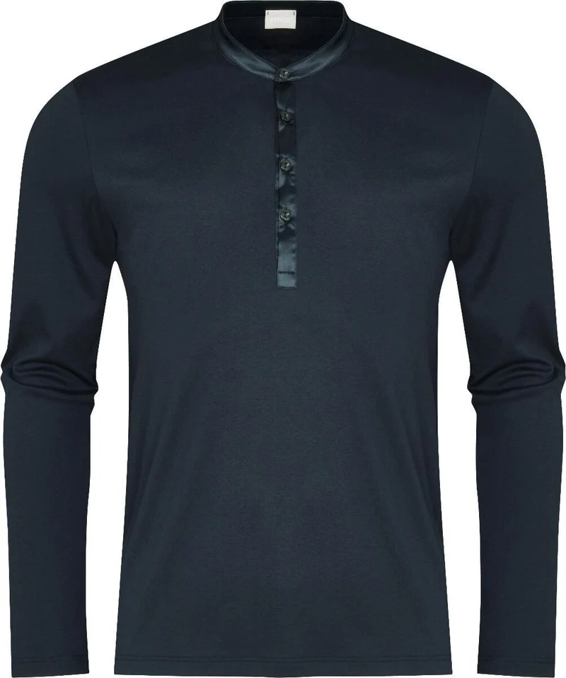 Mey Henley Shirt Lange Mouw Aarhus Heren 30045 174 indigo
