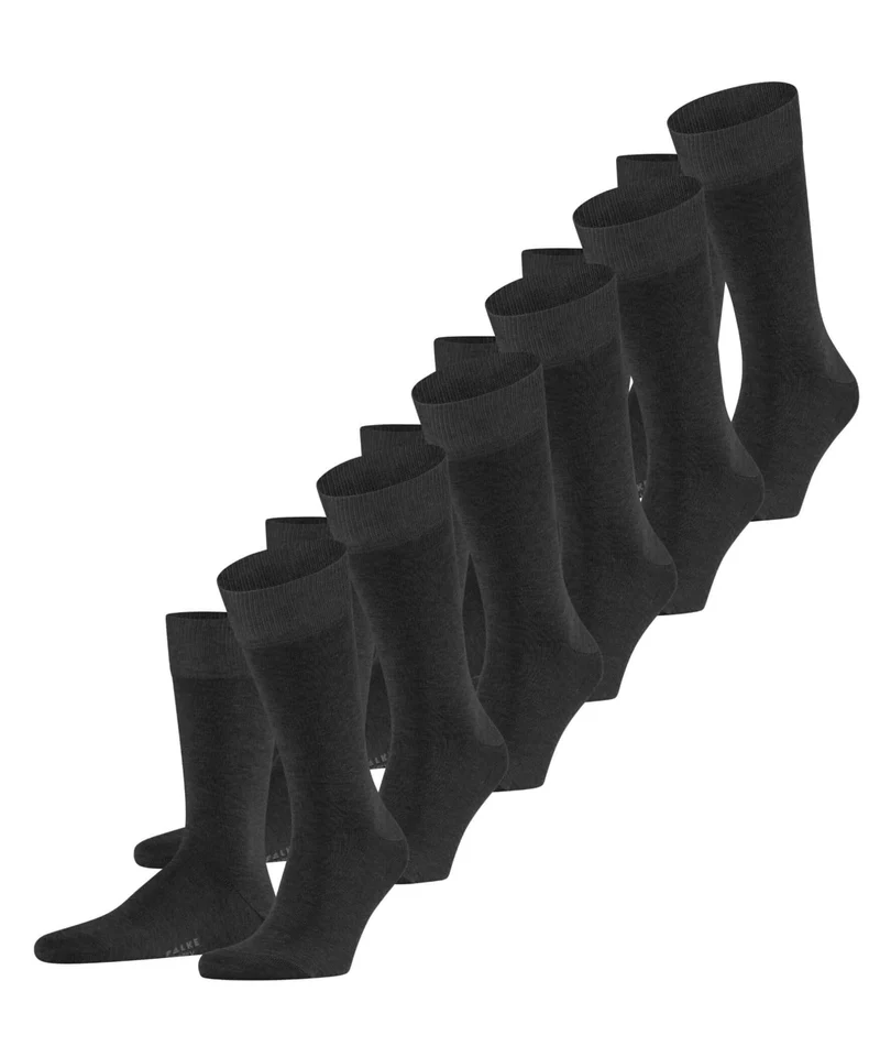 FALKE Happy 6-PACK Herensokken 12513 3080 anthra.mel