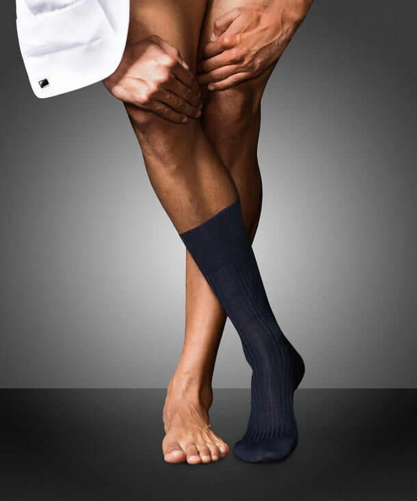 FALKE No.7 Luxury Herensok 14449 6370 dark navy