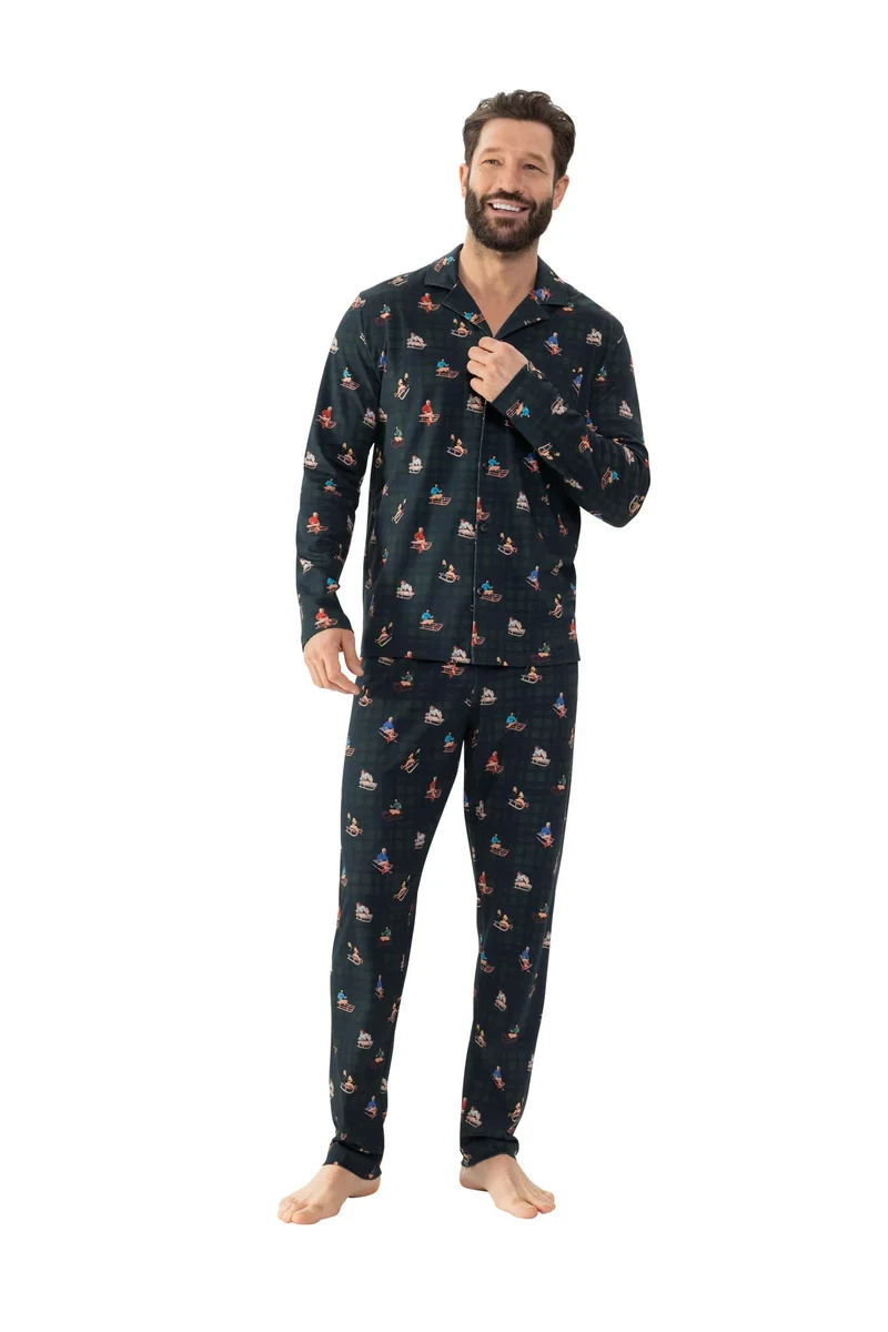 Mey Tweedelige Pyjama Sledge Ride Heren 2240017 1162 english garden