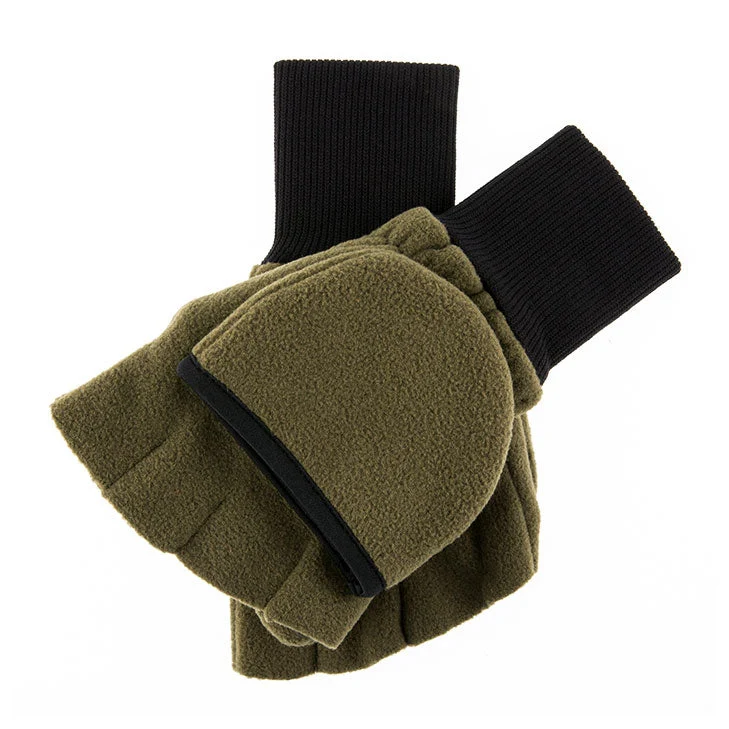 Polar Fleece Lined Hunting Gloves with Mitten Flap