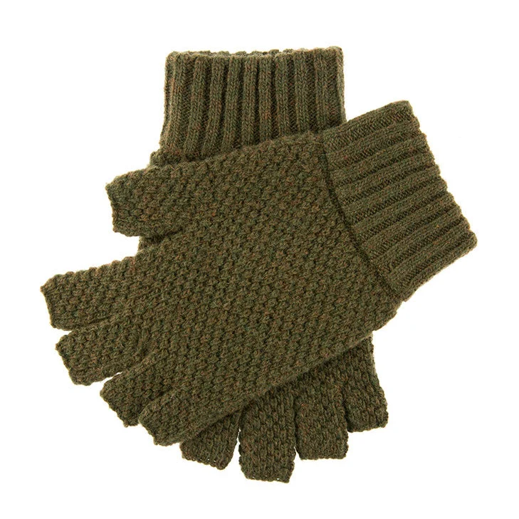 Men's Fingerless Tuckstitch Knitted Shooting Gloves