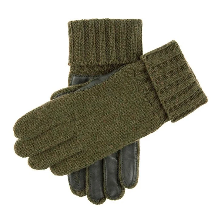 Men's Knitted Shooting Gloves with Leather Palm