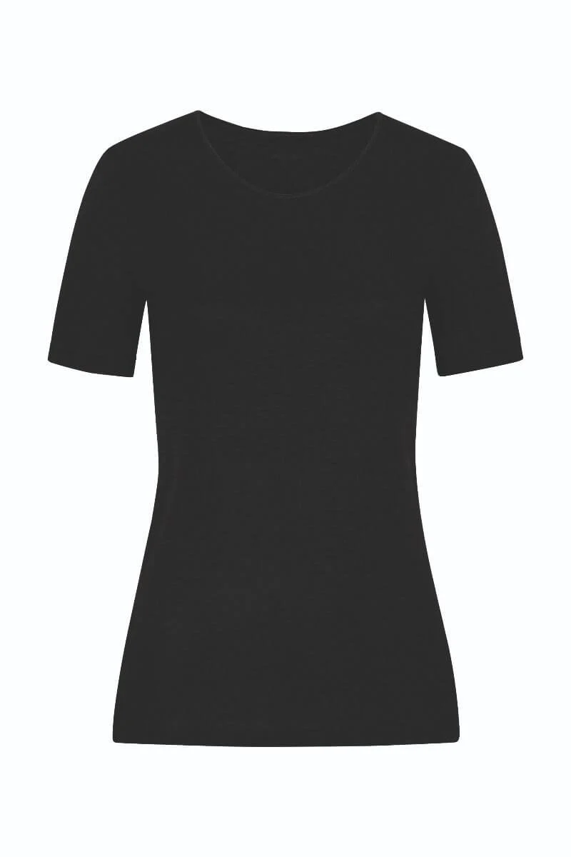 Mey Dames Topje Korte Mouw Emotion 56201 3 schwarz