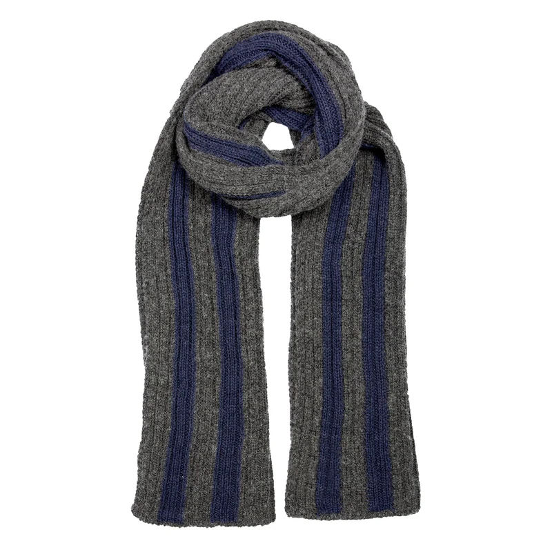 Men's Two-Tone Stripe Knitted Scarf