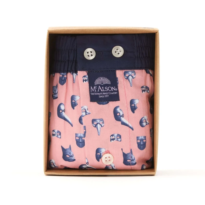 McAlson Boxershort met binnenbroek Venetian Masks pink M5250