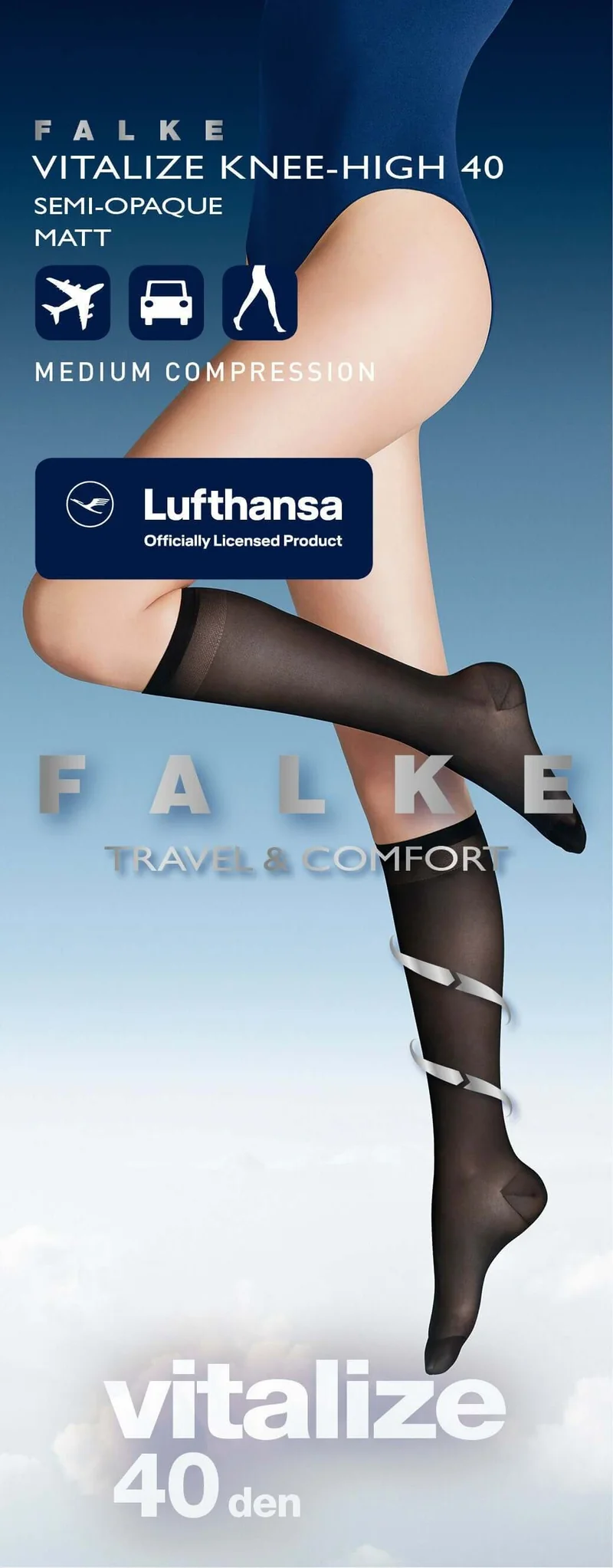 FALKE Leg Vitalizer 40 Steunkniekous Dames 41746 6179 marine
