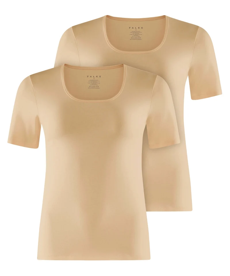 FALKE T-Shirt 2-PACK Daily Comfort Dames 69100 4220 camel