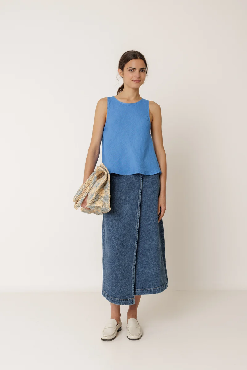 SHORT LINEN TOP