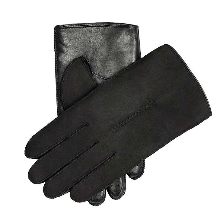 Gants en cuir et en peau de mouton à point unique pour écran tactile pour hommes