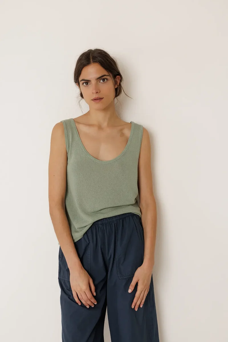 KNIT GARMENT-DYED TOP - jersey
