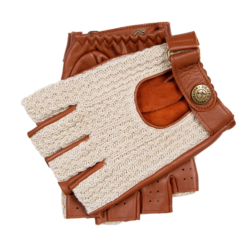 Gants de conduite en cuir The Suited Racer pour hommes avec dos en crochet
