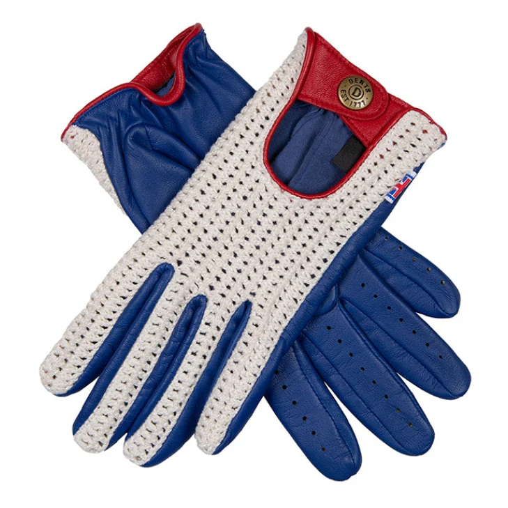 Gants de conduite Heritage Union Jack en cuir à dos crochet pour femmes