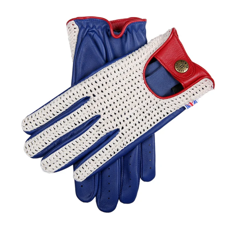 Gants de conduite Heritage Union Jack en cuir à dos crochet pour hommes