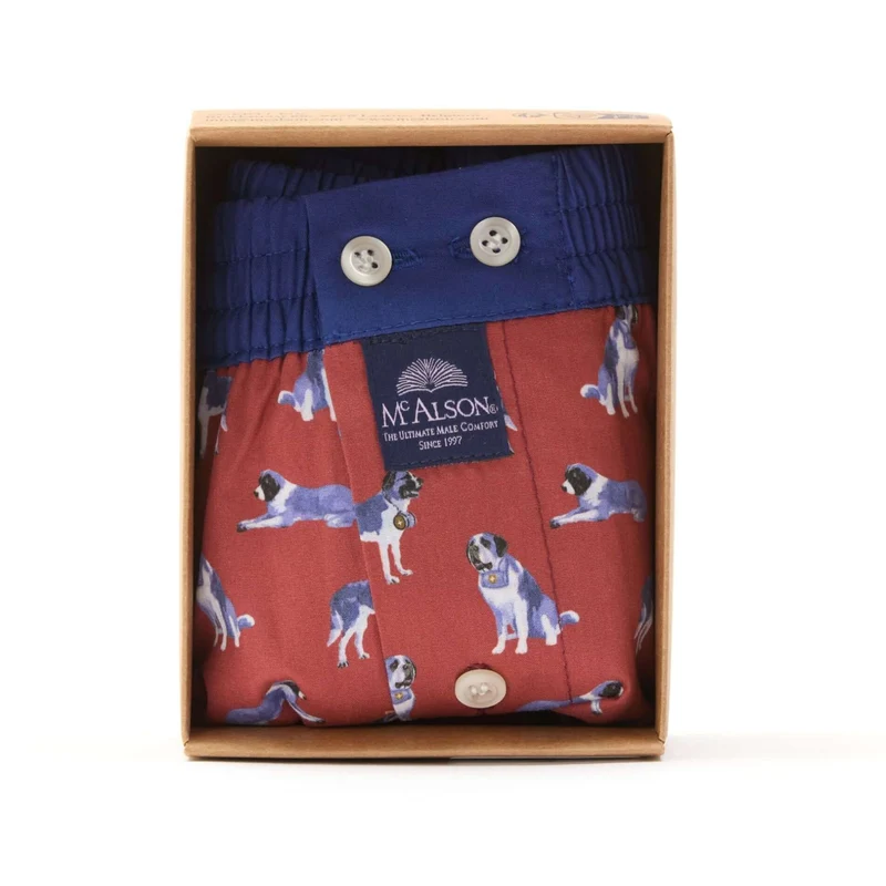 McAlson Boxershort met binnenbroek Saint Bernard burgundy M5242
