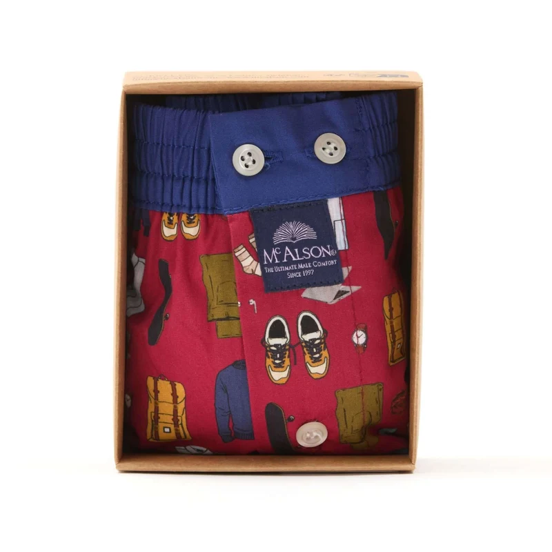 McAlson Boxershort met binnenbroek ModernMan Essentials burgund M5258