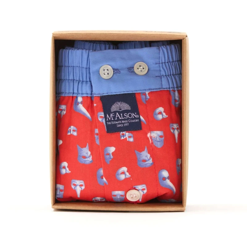 McAlson Boxershort met binnenbroek Venetian Masks red M5252