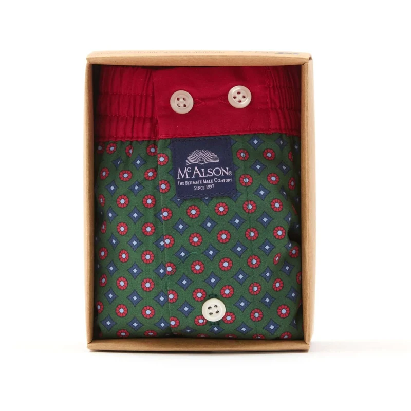 McAlson Boxershort met binnenbroek Diamonds green M5247