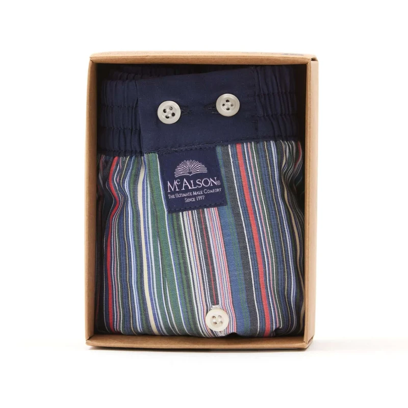 McAlson Boxershort met binnenbroek Stripes multicolour green M5216