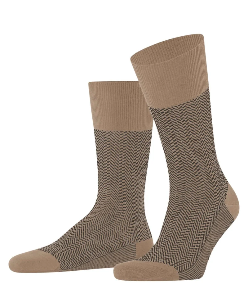 FALKE Airport Herringstripe Sokken Heren 12558 5038 camel