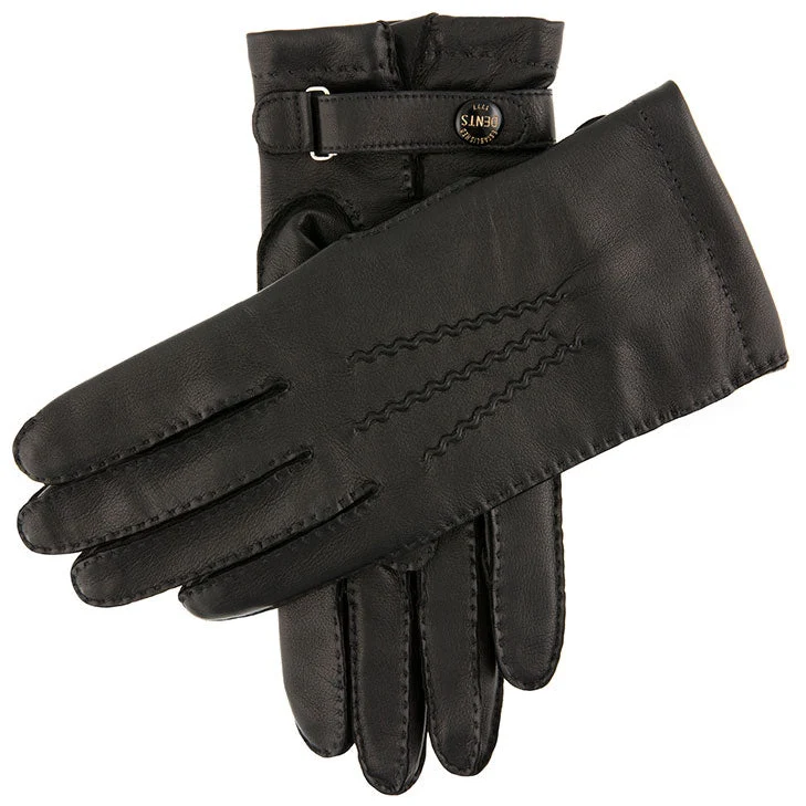 Gants en cuir doublés de cachemire à trois points cousus à la main Heritage pour hommes