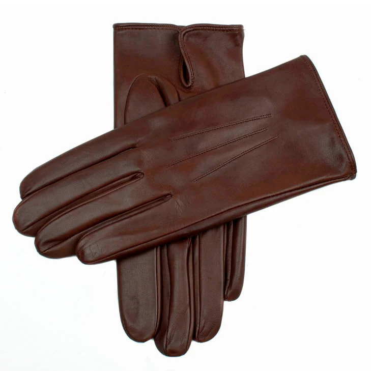 Men's Heritage Three-Point Silk-Lined Leather Gloves