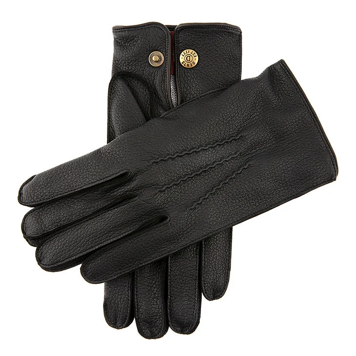 Men's Heritage Three-Point Cashmere-Lined Deerskin Leather Gloves