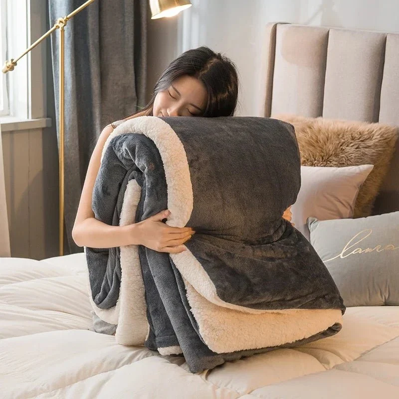 Wollen plaid voor winterse warmte - Dubbelzijdig dekbedovertrek voor queensize bed