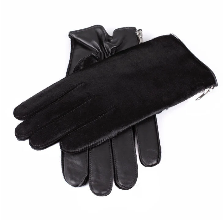 Gants pour hommes en cuir doublés de cachemire et en poil de veau