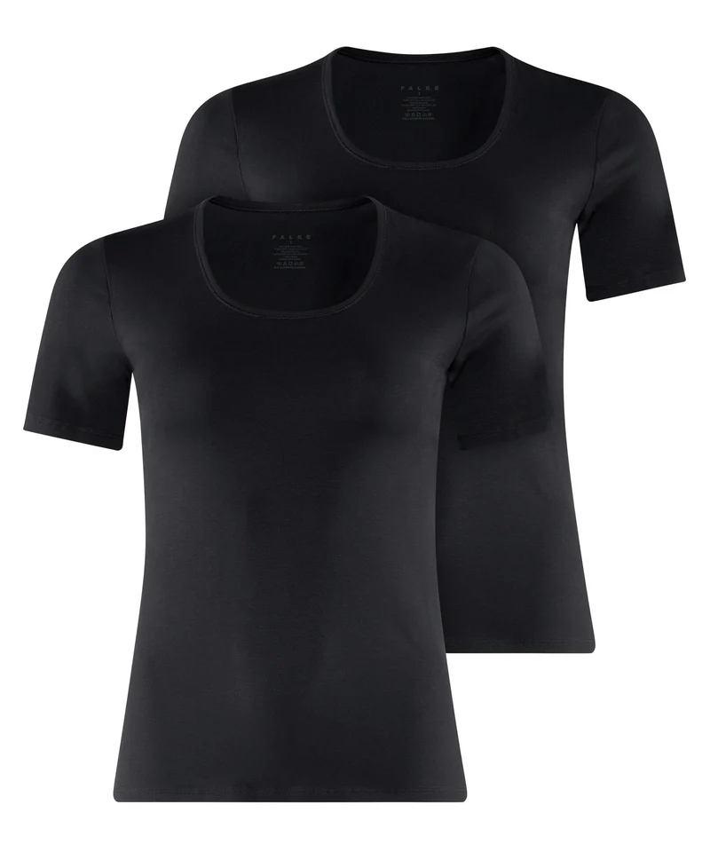 FALKE T-Shirt 2-PACK Daily Comfort Dames 69100 3000 black