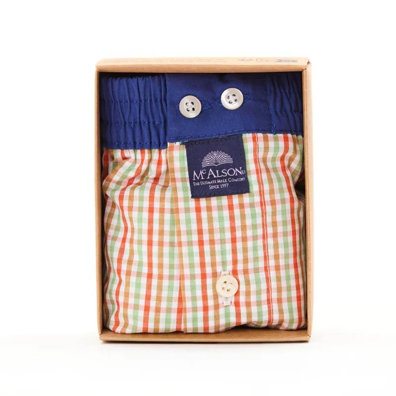 Mc Alson Boxershort met binnenbroek Gingham red & green M5303 rood