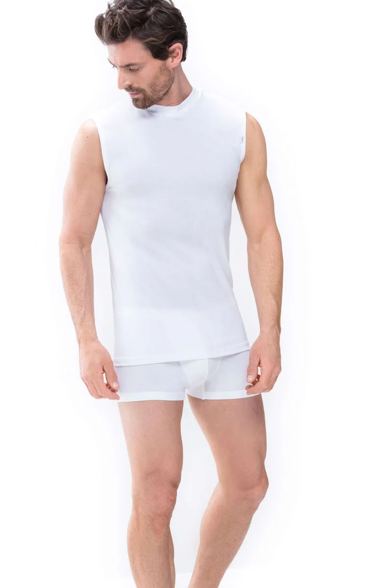 Mey Mouwloos Shirt Noblesse Heren 50537 101 weiss