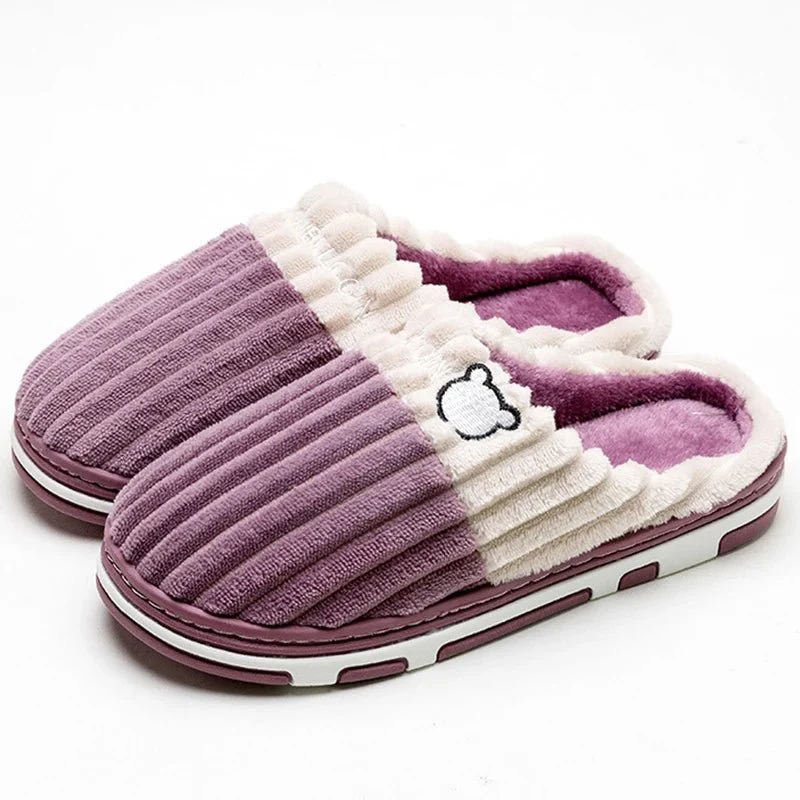 Zachte katoenen slippers voor dames en heren - Antislip pluche winterpantoffels voor thuis, ideaal voor stellen.
