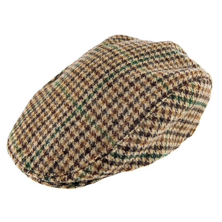 Les hommes Abraham Moon Dogtooth Vérifiez Tweed Flat Cap