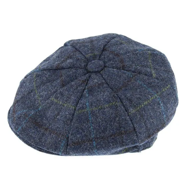 Les hommes Abraham Moon Check Tweed Newsboy Cap