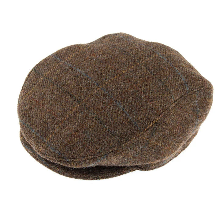Casquette plate en tweed à carreaux Abraham Moon pour hommes