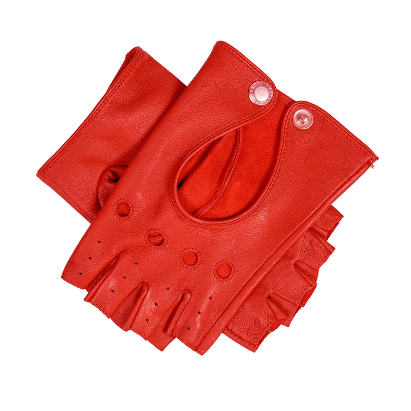 Gants de conduite en cuir sans doigts pour femmes