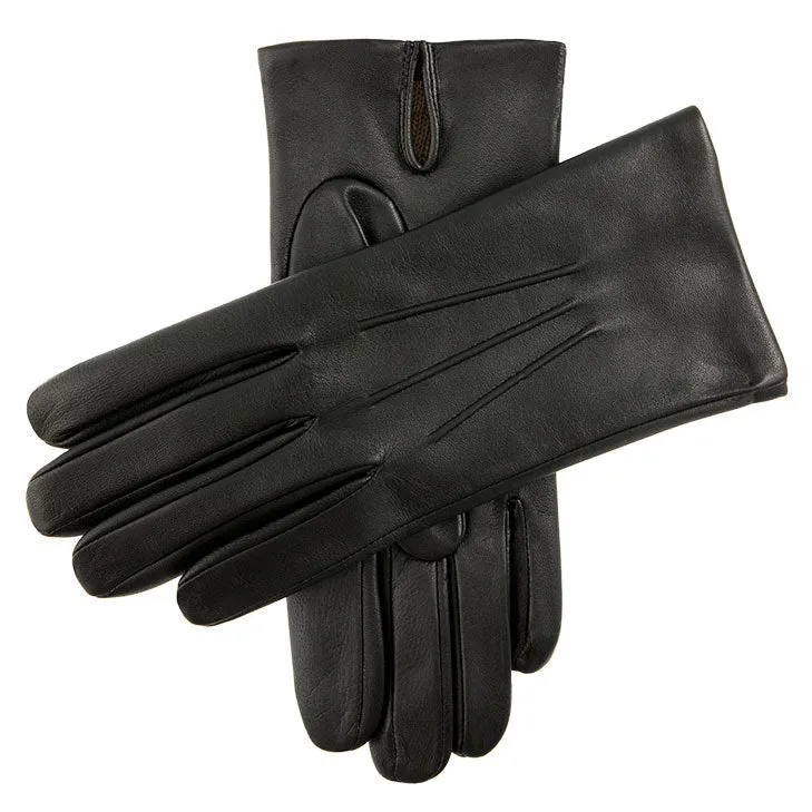 Gants pour hommes en cuir à trois points, doublés en cachemire, doigts plus courts