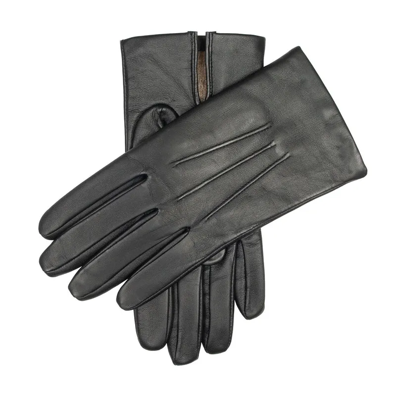 Gants en cuir doublés de cachemire à écran tactile pour hommes