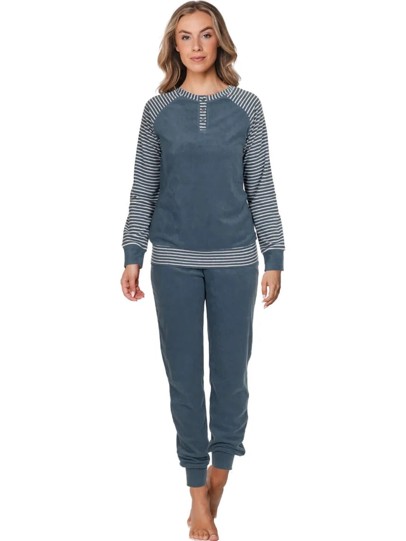 Pastunette Tweedelige Pyjama Badstof Dames 121199-104-1 520 Dark Blue