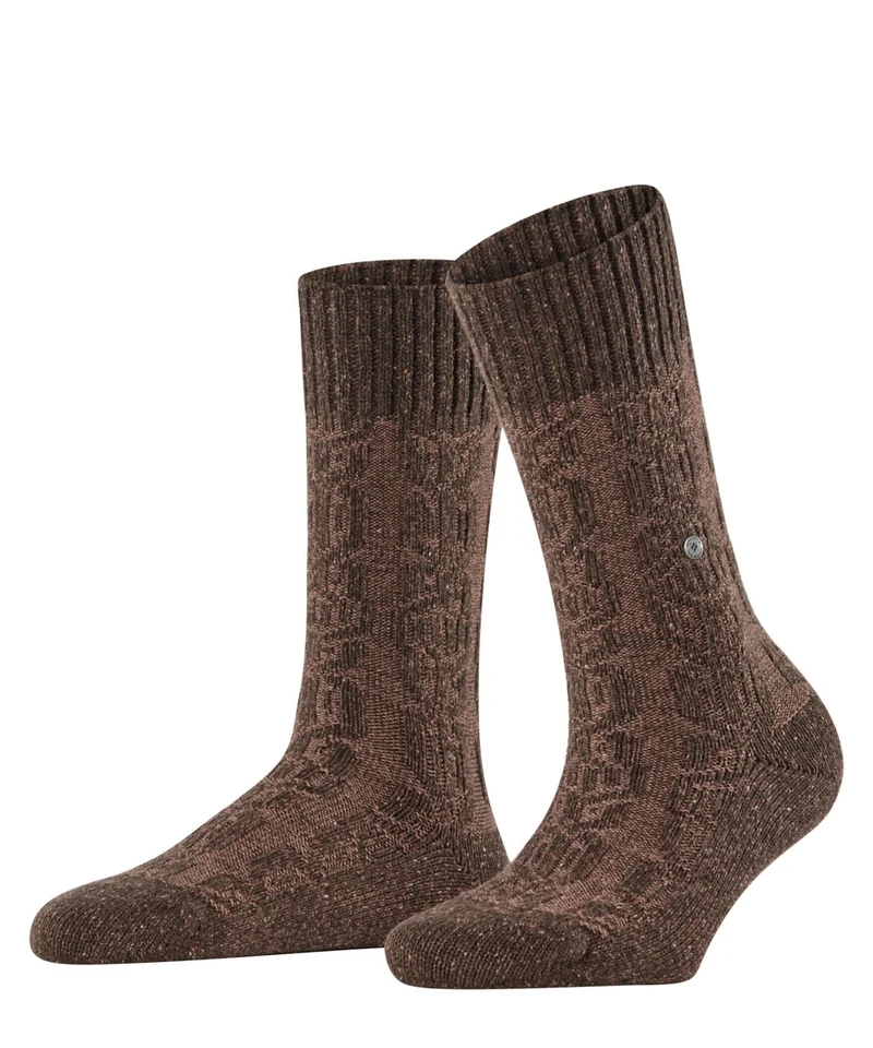 Burlington Kabel Tweed Boot Sokken Dames 27188 5880 autumn mel