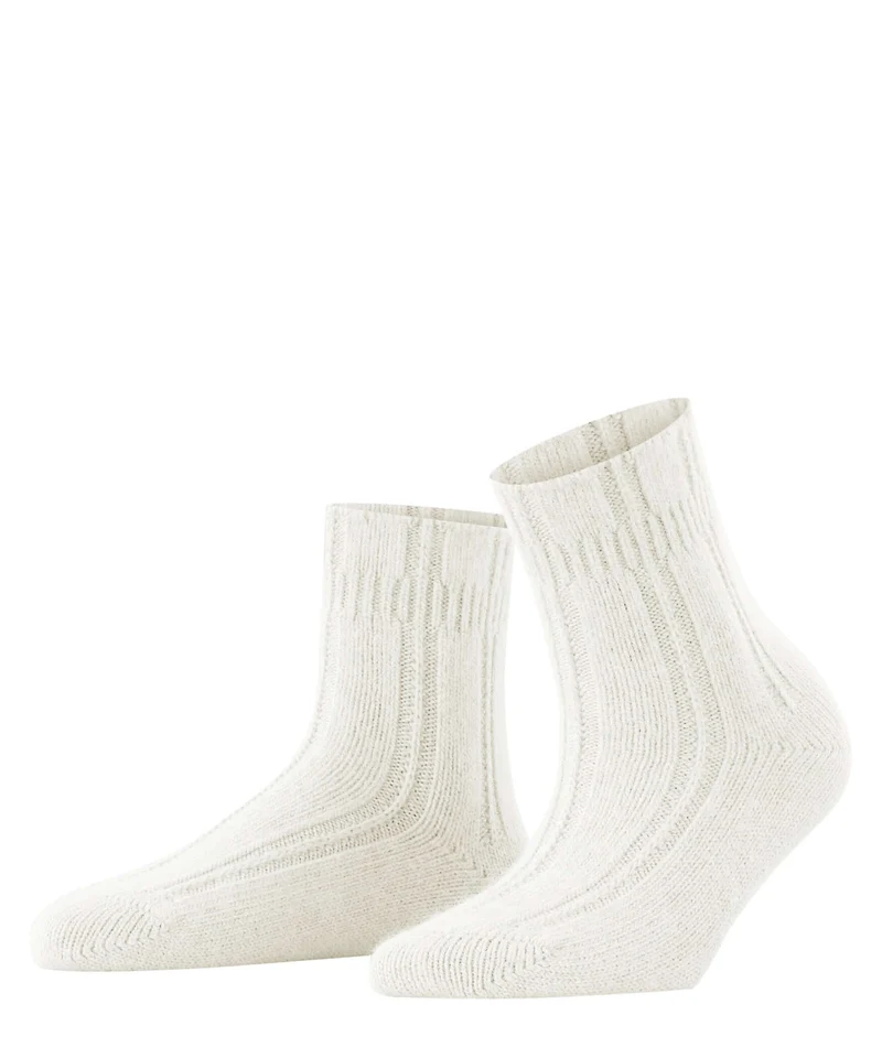 FALKE Bedsok Dames 47470 Off-White - Warme sokken met een losse Boord