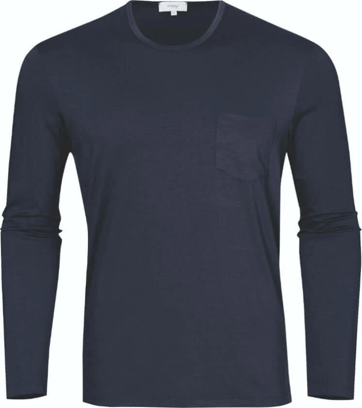 Mey T-Shirt Jefferson Lange Mouw Heren 65640 668 yacht blue