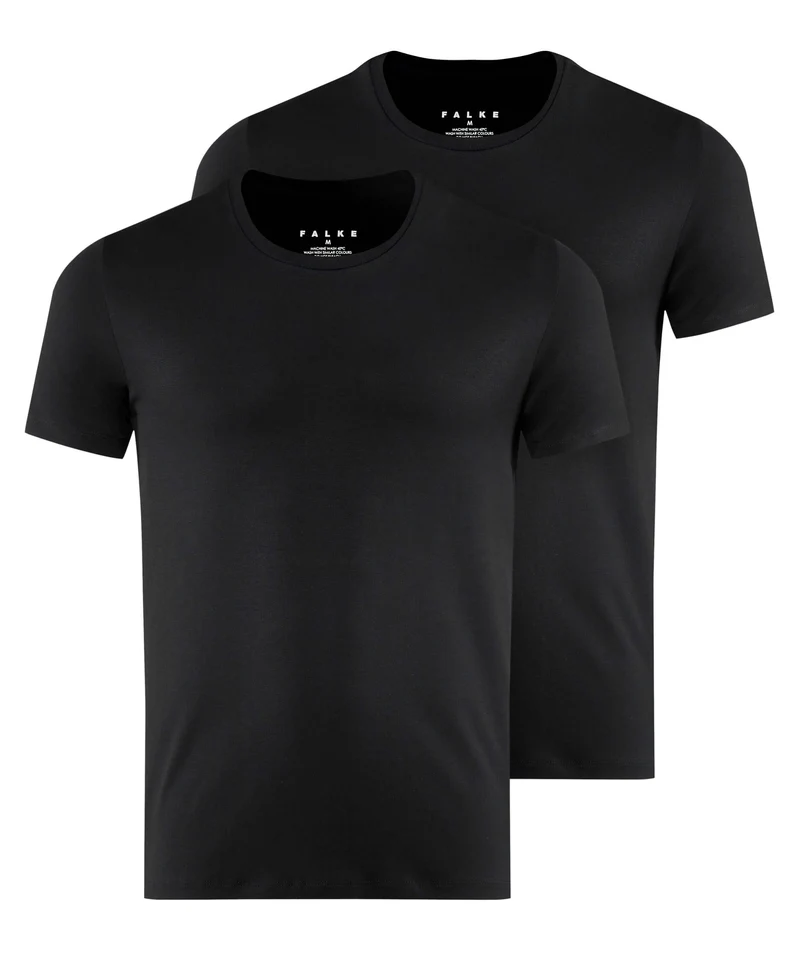 FALKE T-Shirt 2-Pack Daily Comfort Heren 68108 3000 black