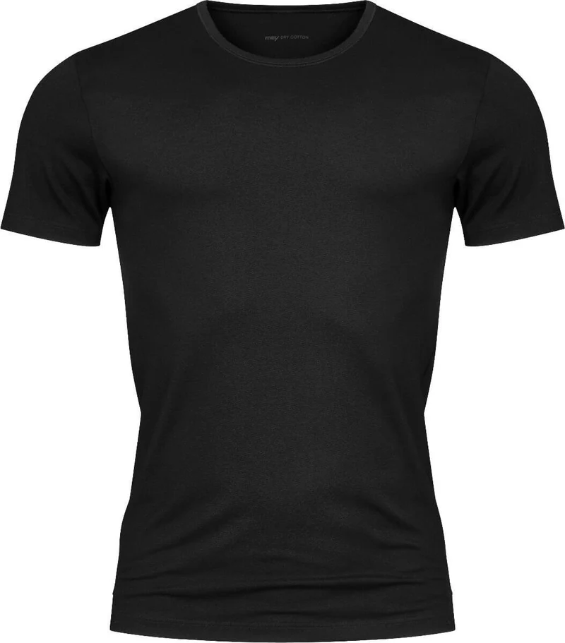Mey Shirt KM lager boordje Dry Cotton 46002 123 schwarz