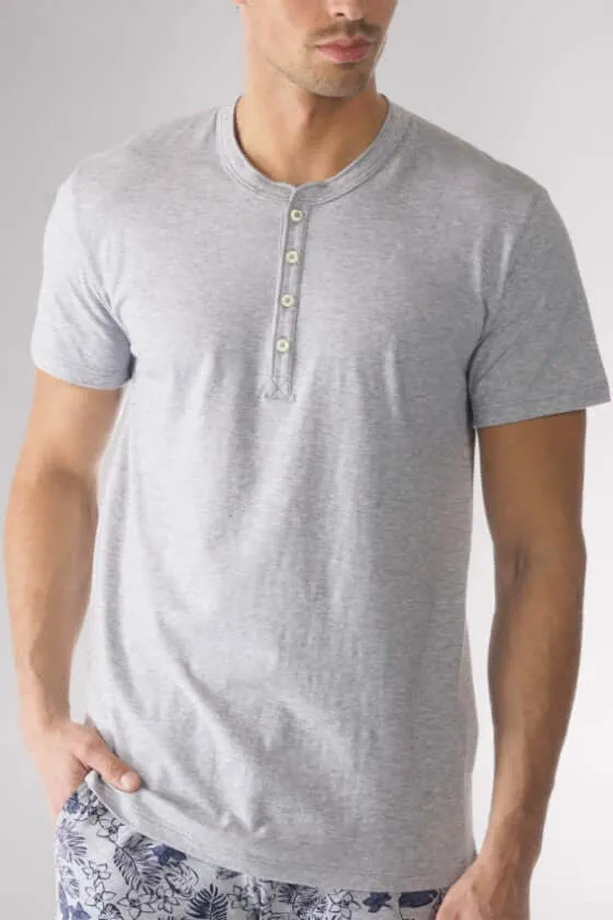 Mey Shirt Homewear korte mouw Heren 61554 620 light grey melange